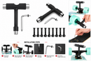 Skateboard T-Tool + 8 Sets 28mm Hardware Kit